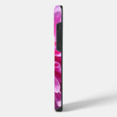 Rosa Lila Dahlia-Blume iPhone Hülle (Linke Seite)