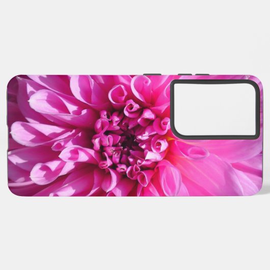 Rosa Lila Dahlia-Blume Samsung Galaxy Hülle (Linke Seite)