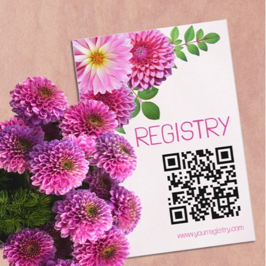 Rosa Lila Dahlia Girl Showregistrierung Begleitkarte