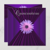 Rosa Lila Daisy Lila Quinceanera Einladungen (Vorne/Hinten)