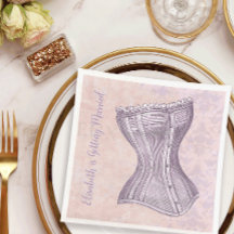 Rosa Lila Damaske Viktorianischer Korsett Vintager