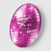 Rosa Lila Diskothek Ball Sparkasse Mirror Große Wanduhr (Winkel)
