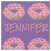 Rosa Lila Donut Doughnut Donuts Name Fabric Stoff (Nahaufnahme)