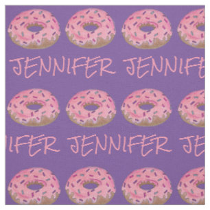Rosa Lila Donut Doughnut Donuts Name Fabric Stoff