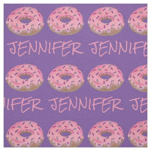 Rosa Lila Donut Doughnut Donuts Name Fabric Stoff (Muster)
