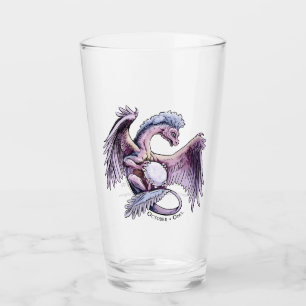 Rosa Lila Drache: Birthstone Opal im Oktober Glas