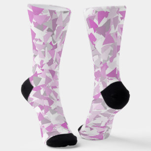 Rosa lila Dreieckmuster Socken