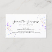 Rosa Lila Edelsteine Einhorndiamanten Schmuck Visitenkarte (Rückseite)