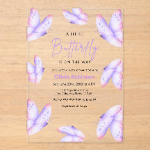 Rosa Lila Ein Kleiner Schmetterling Baby Shower