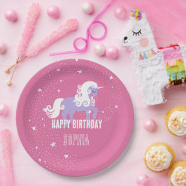 Rosa Lila Einhorn Geburtstag Pappteller