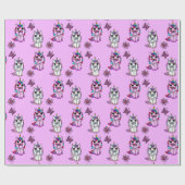 Rosa Lila Einhörner Märchen Geschenkpapier (Flach)