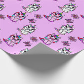 Rosa Lila Einhörner Märchen Geschenkpapier (Ecke)
