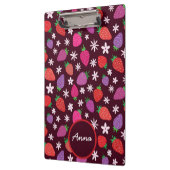 Rosa Lila Erdbeere mit Blume Klemmbrett (Links)