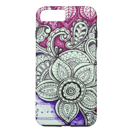 Rosa Lila ethnische Exotik marokkanische Mandala Case-Mate iPhone Hülle (Rückseite)