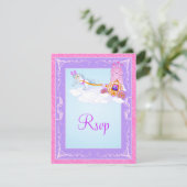 Rosa, Lila Fantasy Fairy Tale Wedding Repcard RSVP Karte (Stehend Vorderseite)