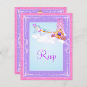 Rosa, Lila Fantasy Fairy Tale Wedding Repcard RSVP Karte (Vorne/Hinten)