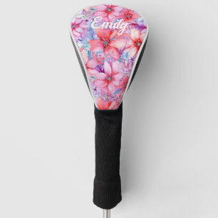 Rosa Lila Farbe Blütenfarbe Personalisierter Name Golf Headcover
