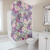 Rosa Lila Farbe Grün der Blütenfarbe Duschvorhang (Beispiel)
