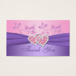 Rosa, Lila, florale, miteinander verbundene Herzen