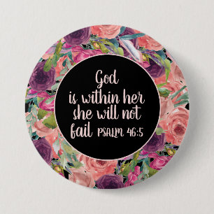 Rosa Lila, floraler Christlicher Gott in ihrem Inn Button
