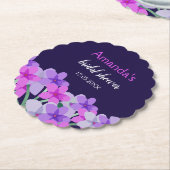 Rosa Lila florales Brautparty Untersetzer (angewinkelt)