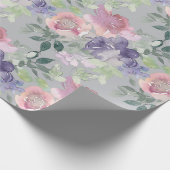 Rosa, Lila, florgrau, Hintergrund Geschenkpapier (Ecke)