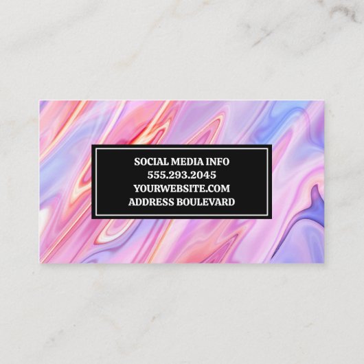 Rosa Lila flüssige Hintergrundfarbe Visitenkarte (Rückseite)