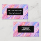 Rosa Lila flüssige Hintergrundfarbe Visitenkarte (Vorne/Hinten)
