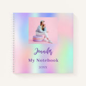 Rosa lila Foto holografisch Notizblock (Vorderseite)