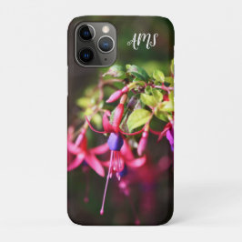 Rosa Lila Fuchsia-Blume-Initialen Case-Mate iPhone Hülle