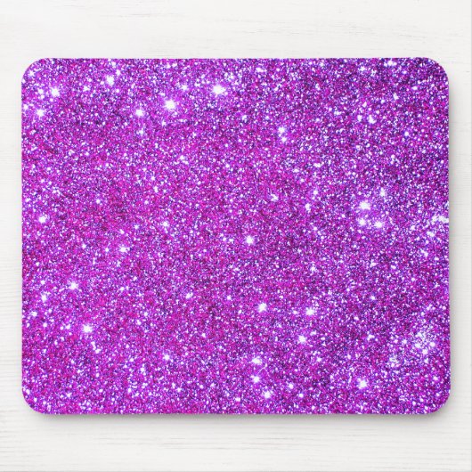 Rosa lila funkelnd bezaubernder Glitzer-Designer Mousepad (Vorne)