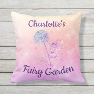 Rosa/lila funkelnd Vintager Blumen-Fee-Garten Kissen