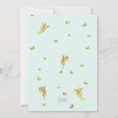 Rosa lila Gartenzauberfee, 3. Geburtstag Einladung (Rückseite)