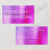 Rosa Lila gebürstete Eyelash-Erweiterungen Visitenkarte (Vorne/Hinten)