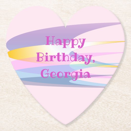 Rosa Lila Geburtstagspapier-Untersetzer Untersetzer (Vorderseite)