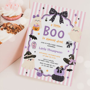 Rosa lila Geist Halloween Boo Mädchen Baby Shower Einladung