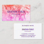 Rosa Lila Gelb Orange Trendy Modern Abstrakt Visitenkarte (Vorne/Hinten)