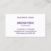 Rosa Lila Gelb Orange Trendy Modern Abstrakt Visitenkarte (Rückseite)