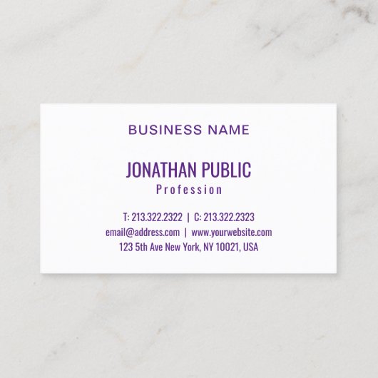 Rosa Lila Gelb Orange Trendy Modern Abstrakt Visitenkarte (Rückseite)