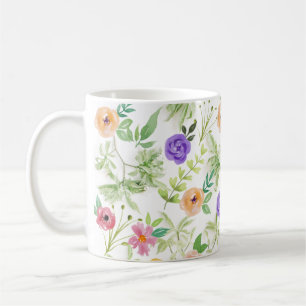 Rosa Lila Gelbe Blume Kaffeetasse