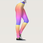 Rosa lila gelbe gestreifte Leggings (Rechts)