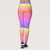 Rosa lila gelbe gestreifte Leggings (Rückseite)