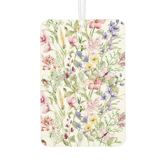 Rosa Lila Gelbe Wildblumen Autolufterfrischer (Rückseite)