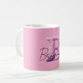 Rosa Lila Gemütlich B Name Kaffeetasse (Vorderseite Links)