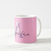 Rosa Lila Gemütlich Ein Name Kaffeetasse (VorderseiteRechts)