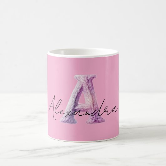 Rosa Lila Gemütlich Ein Name Kaffeetasse (Mittel)
