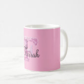 Rosa Lila Gemütlich F Name  Kaffeetasse (VorderseiteRechts)