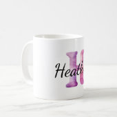 Rosa Lila Gemütlich H Name  Kaffeetasse (Vorderseite Links)