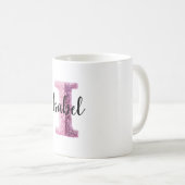 Rosa Lila Gemütlich I Name Kaffeetasse (VorderseiteRechts)