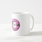 Rosa Lila Gemütlicher Buchstabe O Name Kaffeetasse (VorderseiteRechts)